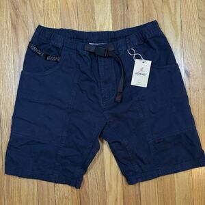 NWT Gramicci Shorts Mens US M Gadget Belted Double Navy D-Ring Relaxed Fit Twill